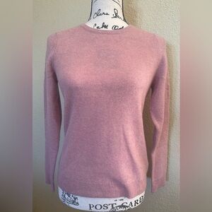 NWT Charter Club Blush Pink Crew Neck Women 100% Cashmere Sweater, Petite Small